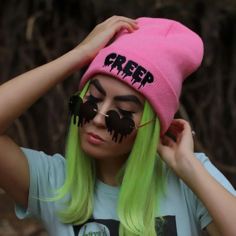 Cute Rimless Love Bleeding Heart Shaped Dripping Effect Tinted Lens Heart Sunglasses D078 sold by ZeroUV product image thumbnail 4