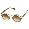 Women's Designer Two Tone Round Sunglasses 8606 sold by ZeroUV