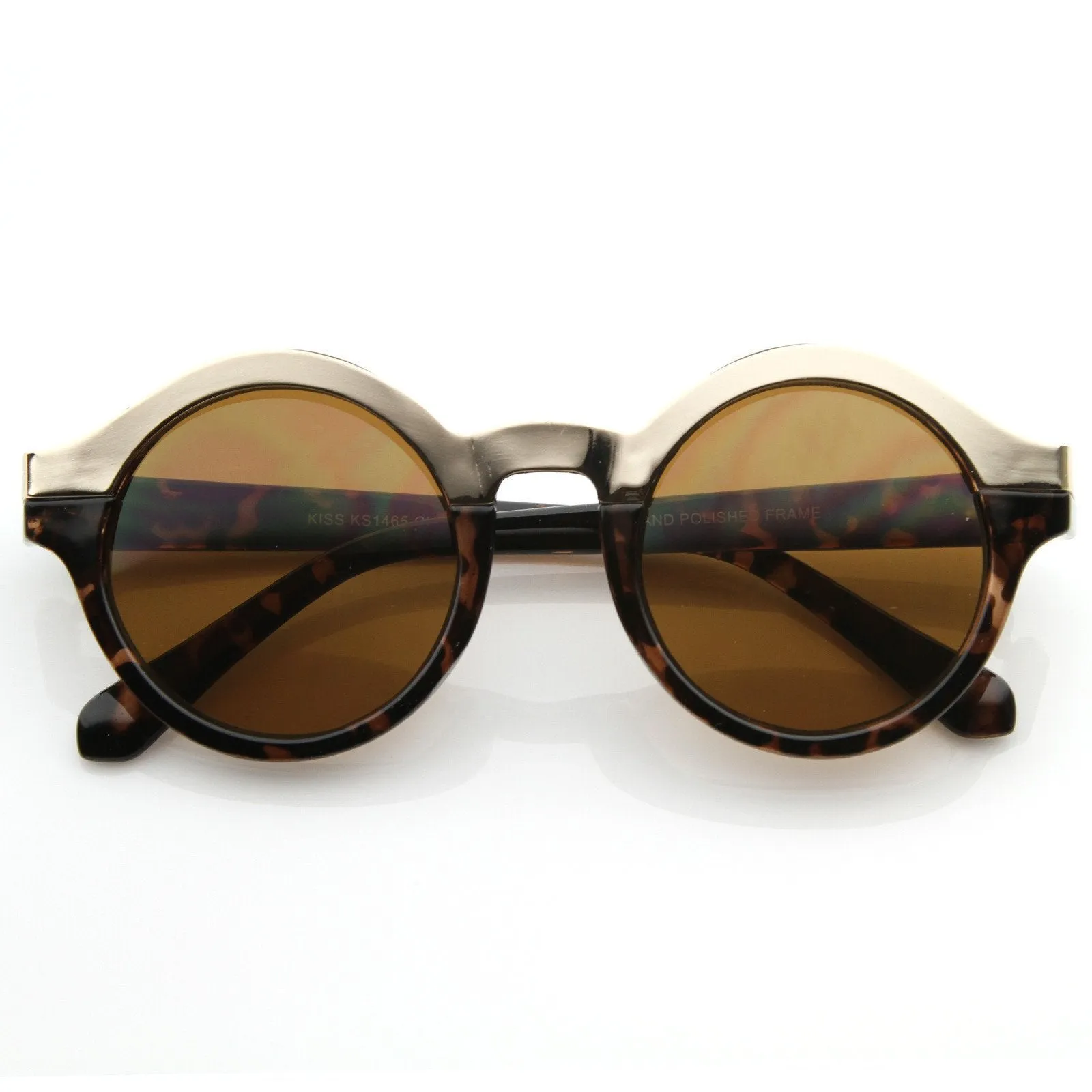 Women's Designer Two Tone Round Sunglasses 8606 sold by ZeroUV product image thumbnail 3