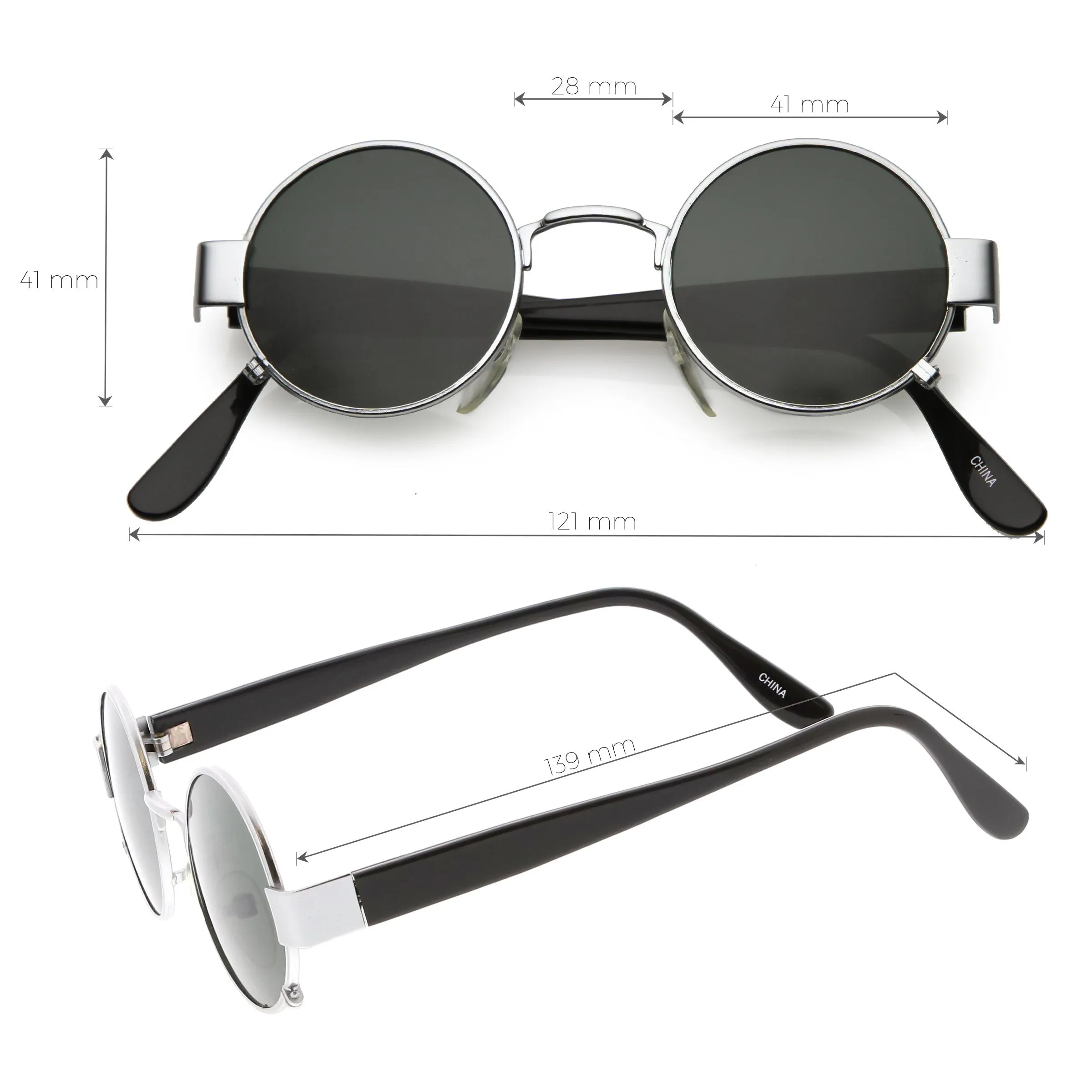 True Vintage Small Round European Steampunk Sunglasses C645 sold by ZeroUV product image thumbnail 5