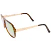 Retro Color Mirrored Flat Lens Flat Top Aviator Sunglasses C238 sold by ZeroUV
