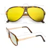 Retro Color Mirrored Flat Lens Flat Top Aviator Sunglasses C238 sold by ZeroUV
