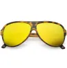 Retro Color Mirrored Flat Lens Flat Top Aviator Sunglasses C238 sold by ZeroUV