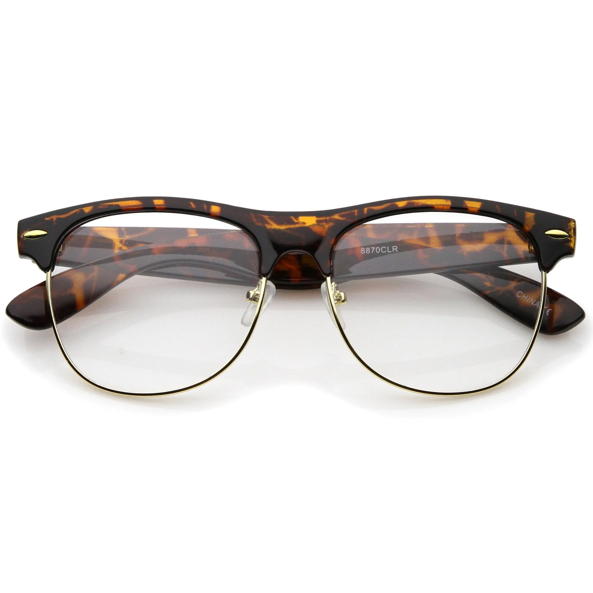 Classic Dapper Horned Rim Clear Lens Glasses 8770 sold by ZeroUV