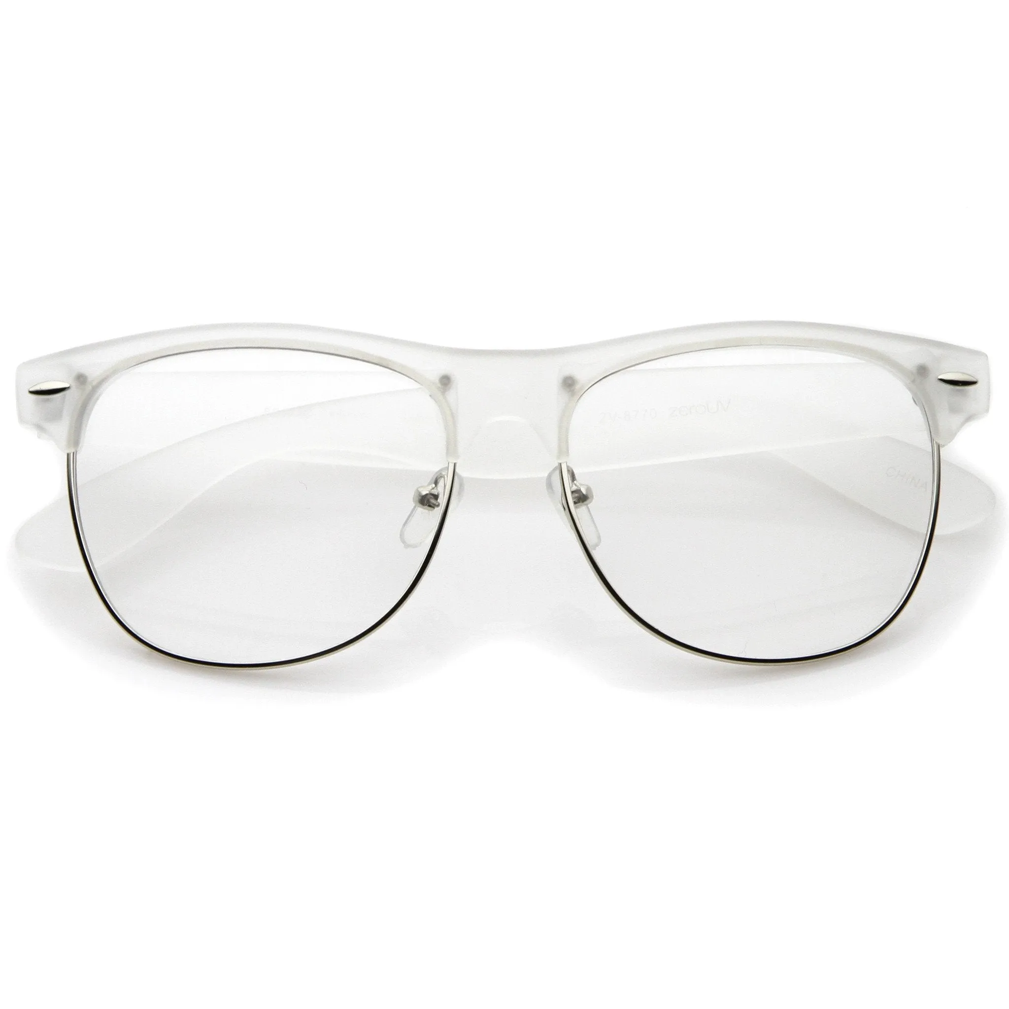 Classic Dapper Horned Rim Clear Lens Glasses 8770 sold by ZeroUV product image thumbnail 3