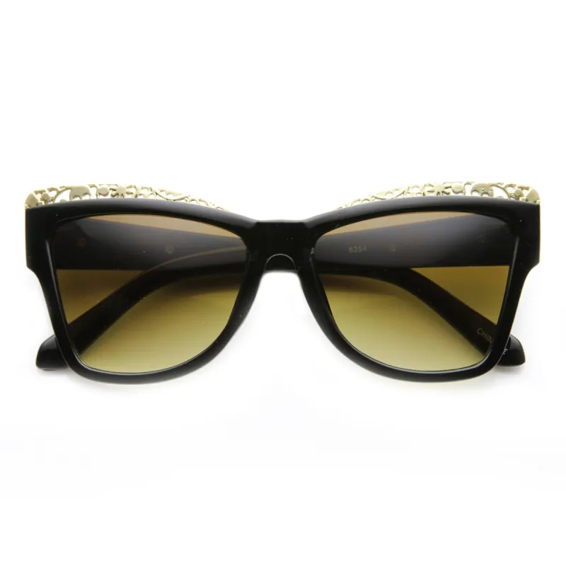 Women's Trendy Fashion Pointed Metal Cut Out Cat Eye Sunglasses 9603 sold by ZeroUV