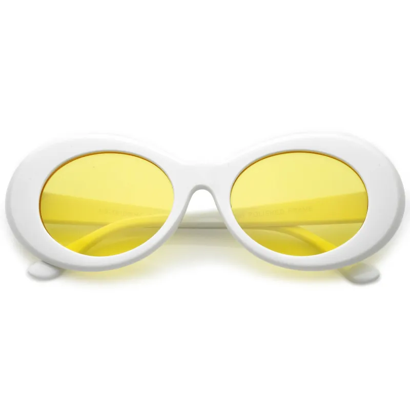 Retro 1990's Fashion Clout Goggle Oval Colored Lens Sunglasses C459 sold by ZeroUV