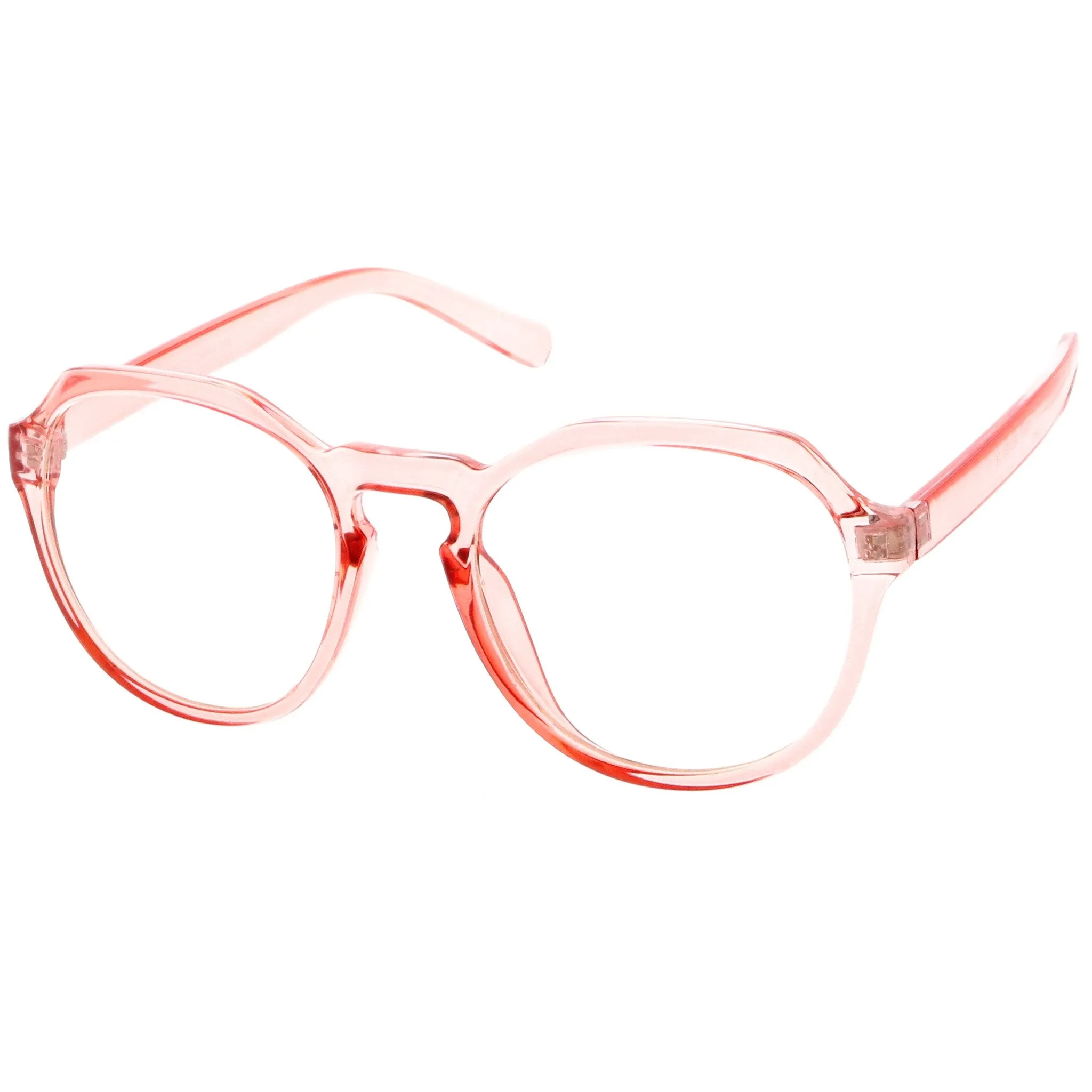 Oversize Retro Round Transparent Clear Lens Glasses C237 sold by ZeroUV product image thumbnail 4