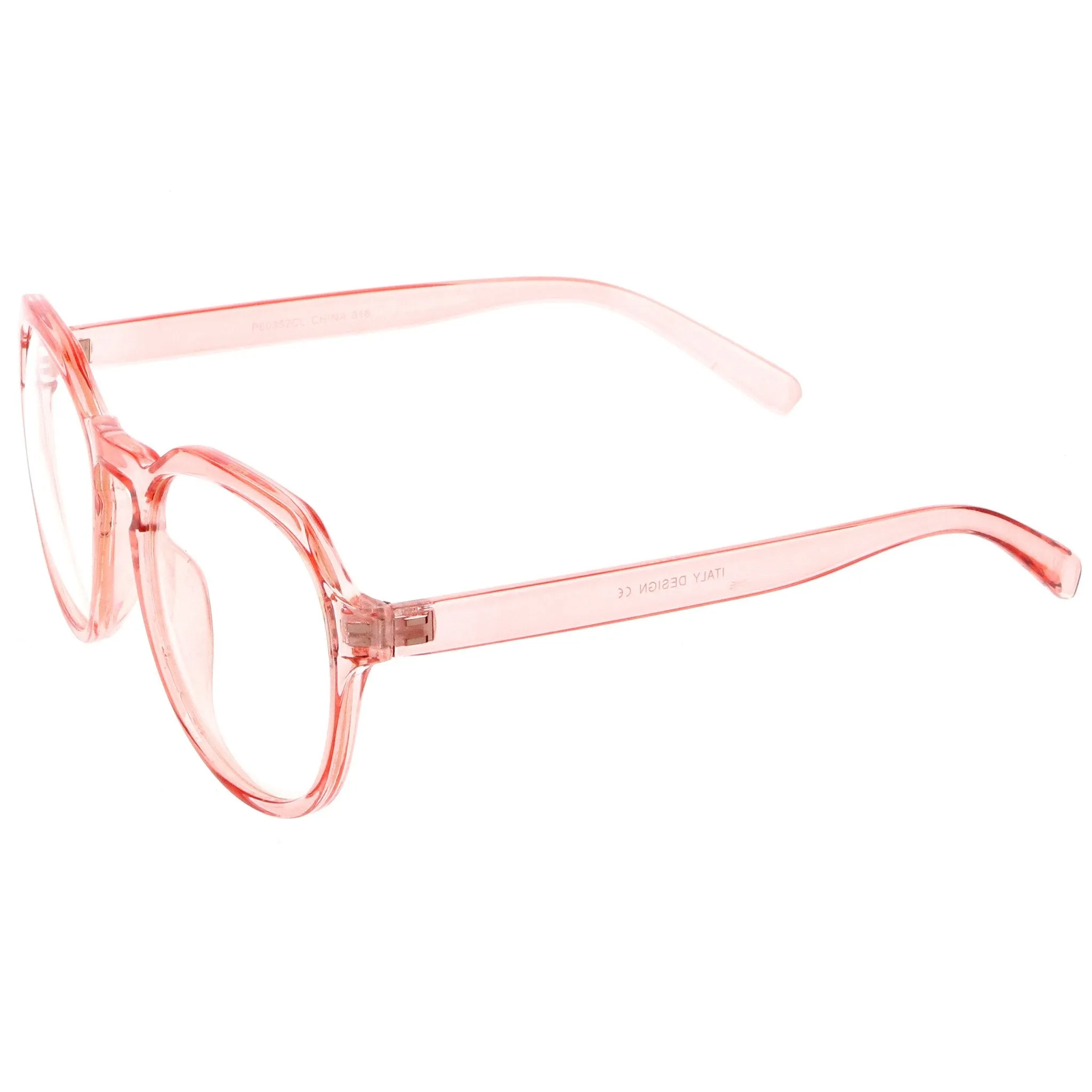 Oversize Retro Round Transparent Clear Lens Glasses C237 sold by ZeroUV product image thumbnail 5