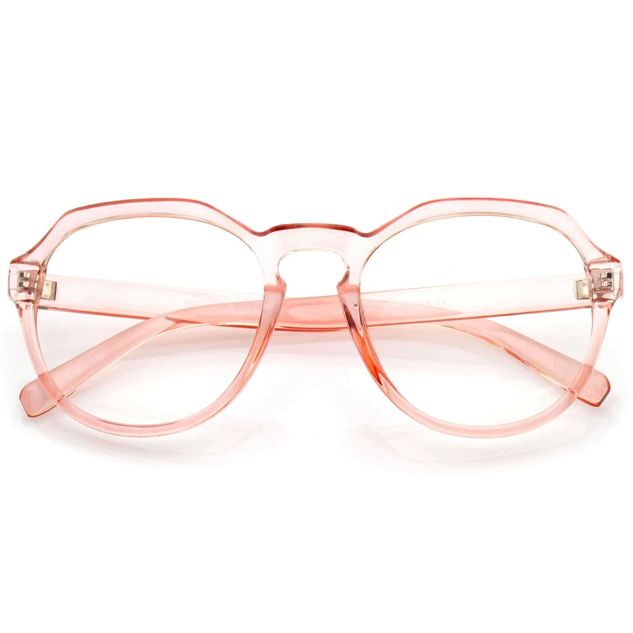 Oversize Retro Round Transparent Clear Lens Glasses C237 sold by ZeroUV product image thumbnail 3