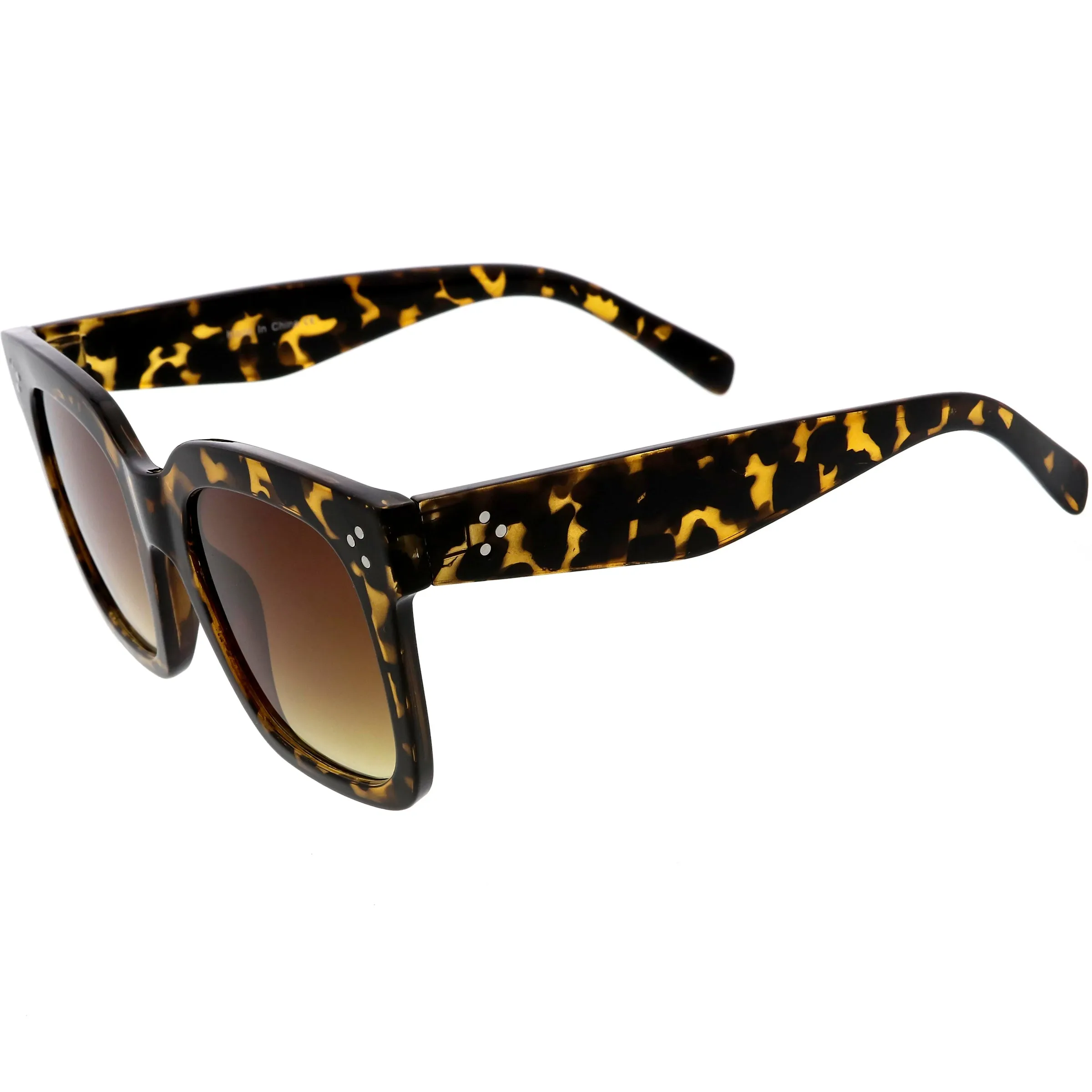 Bold Oversize Square Horned Rim Flat Lens Sunglasses A252 sold by ZeroUV product image thumbnail 5