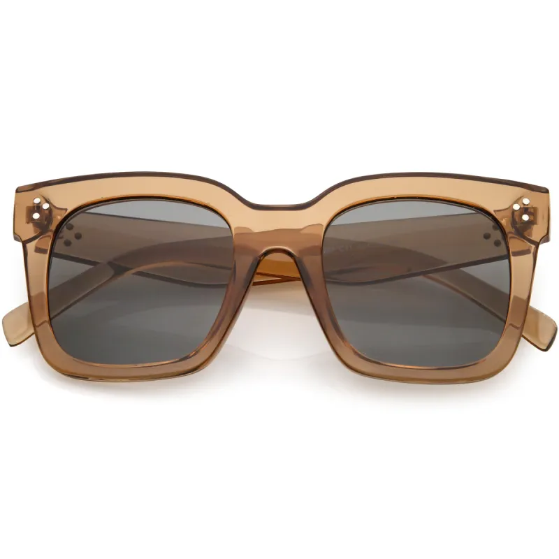 Bold Oversize Square Horned Rim Flat Lens Sunglasses A252 sold by ZeroUV