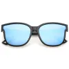 Women's Horned Rim Flat Infinity Mirrored Lens Sunglasses C330 sold by ZeroUV