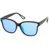 Women's Horned Rim Flat Infinity Mirrored Lens Sunglasses C330 sold by ZeroUV