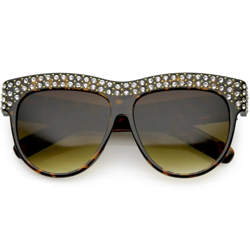 Women's Retro Handmade Rhinestone Oversize Sunglasses C610 sold by ZeroUV