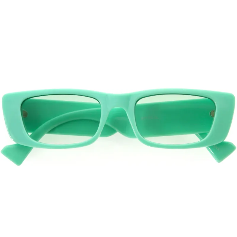 Retro Colored Pastel Wide Chunky Square Sunglasses D295 sold by ZeroUV
