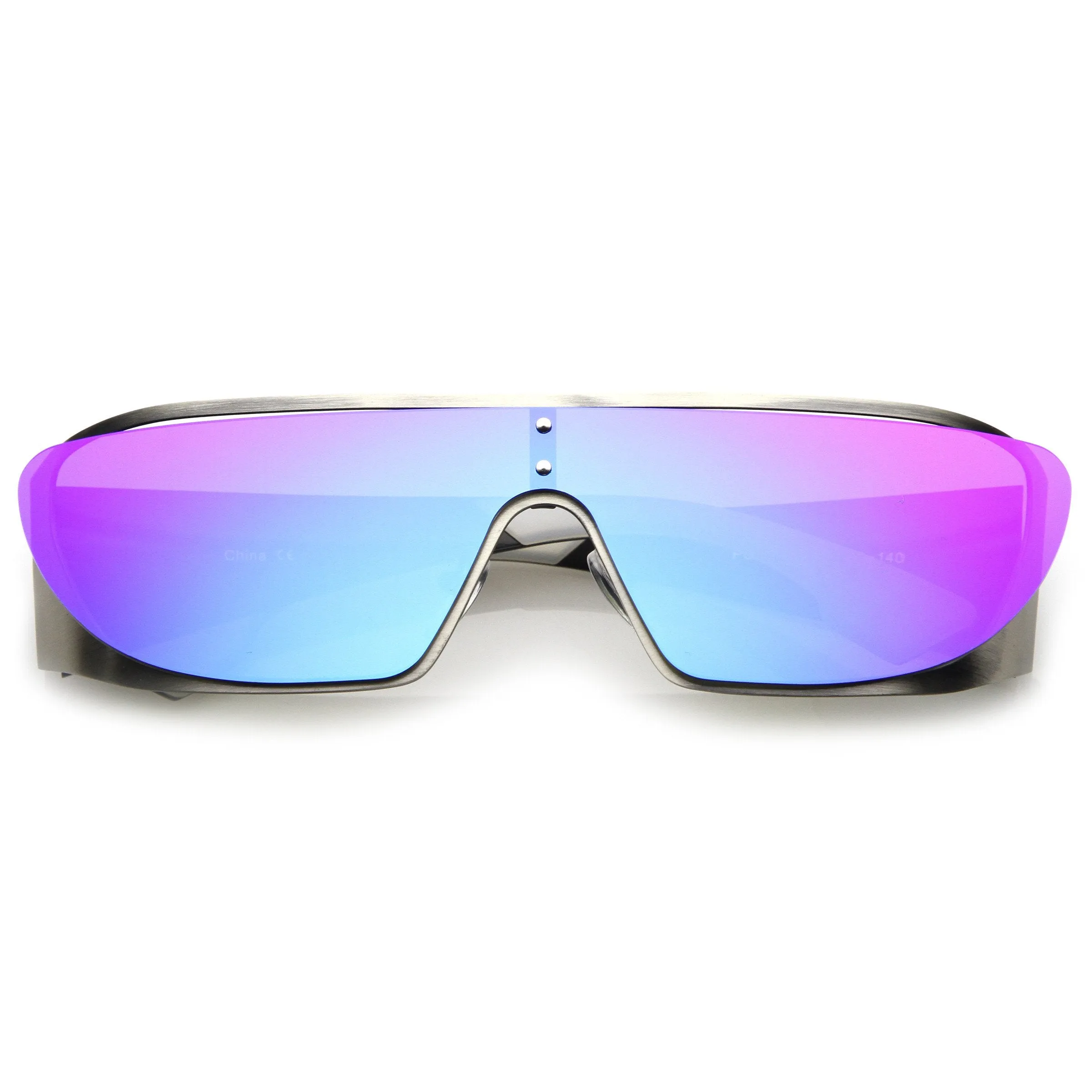 Futuristic Space Cadet Metal Cutout Shield Sunglasses C297 sold by ZeroUV product image thumbnail 5