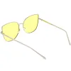 Women's Color Flat Lens Metal Cat Eye Sunglasses C242 sold by ZeroUV