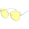 Women's Color Flat Lens Metal Cat Eye Sunglasses C242 sold by ZeroUV
