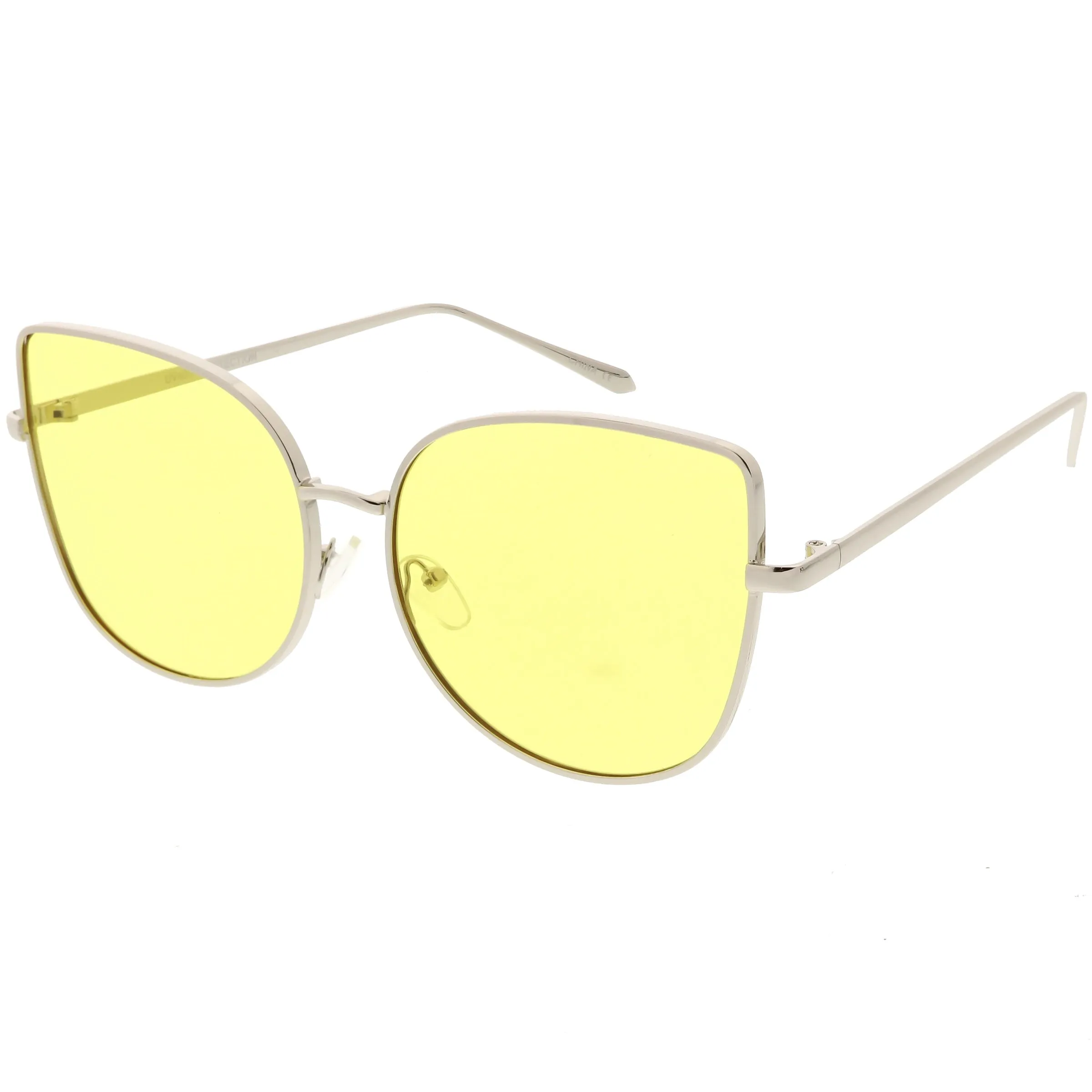 Women's Color Flat Lens Metal Cat Eye Sunglasses C242 sold by ZeroUV product image thumbnail 2
