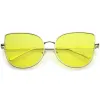 Women's Color Flat Lens Metal Cat Eye Sunglasses C242 sold by ZeroUV
