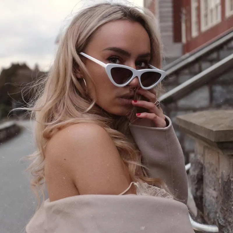 Retro 1990's Shallow Flat Lens Cat Eye Sunglasses sold by ZeroUV