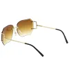 Oversize Full Rimless Beveled Gradient Lens Square Sunglasses C434 sold by ZeroUV