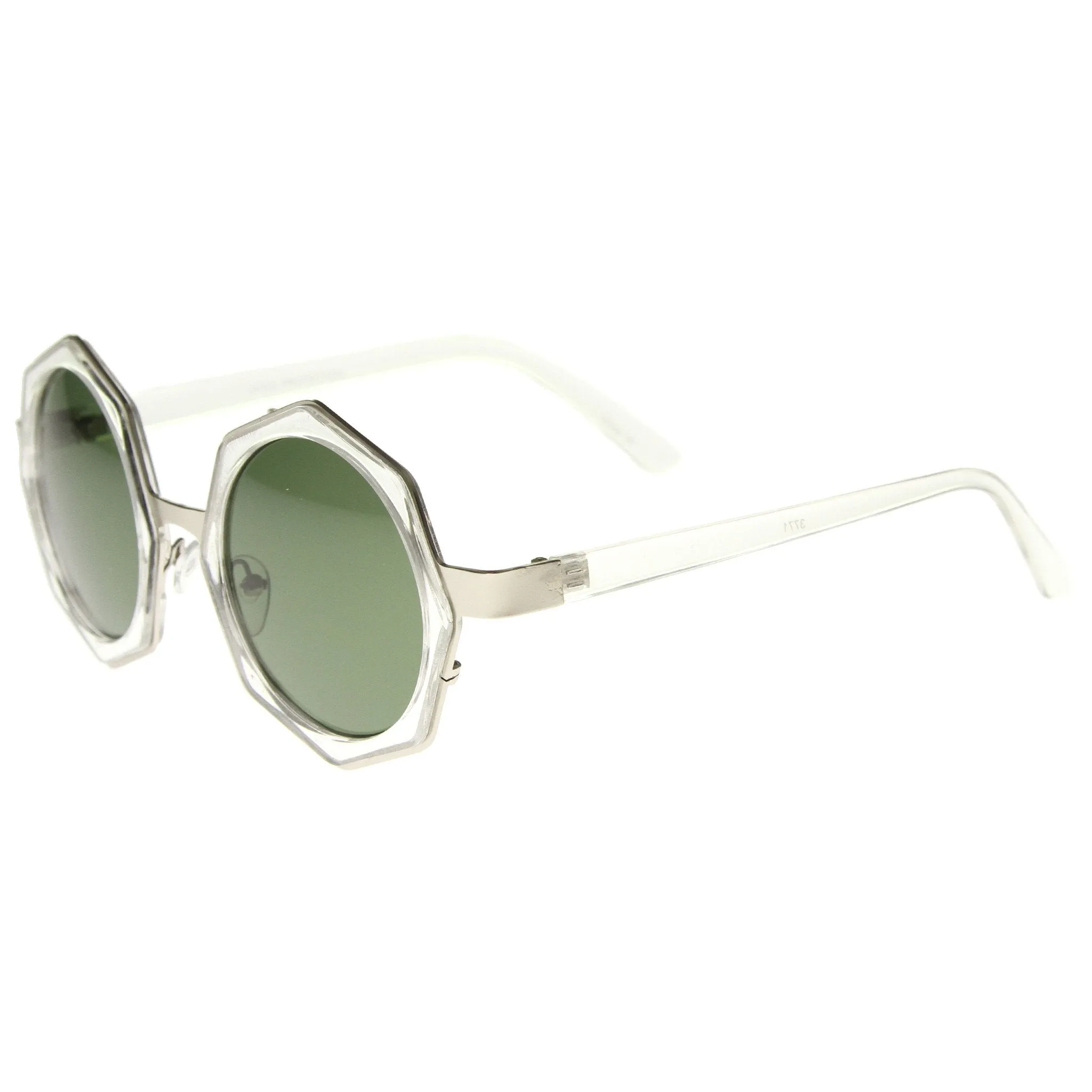 Women's Oversize Octagon Geometric Round Sunglasses A132 sold by ZeroUV product image thumbnail 3