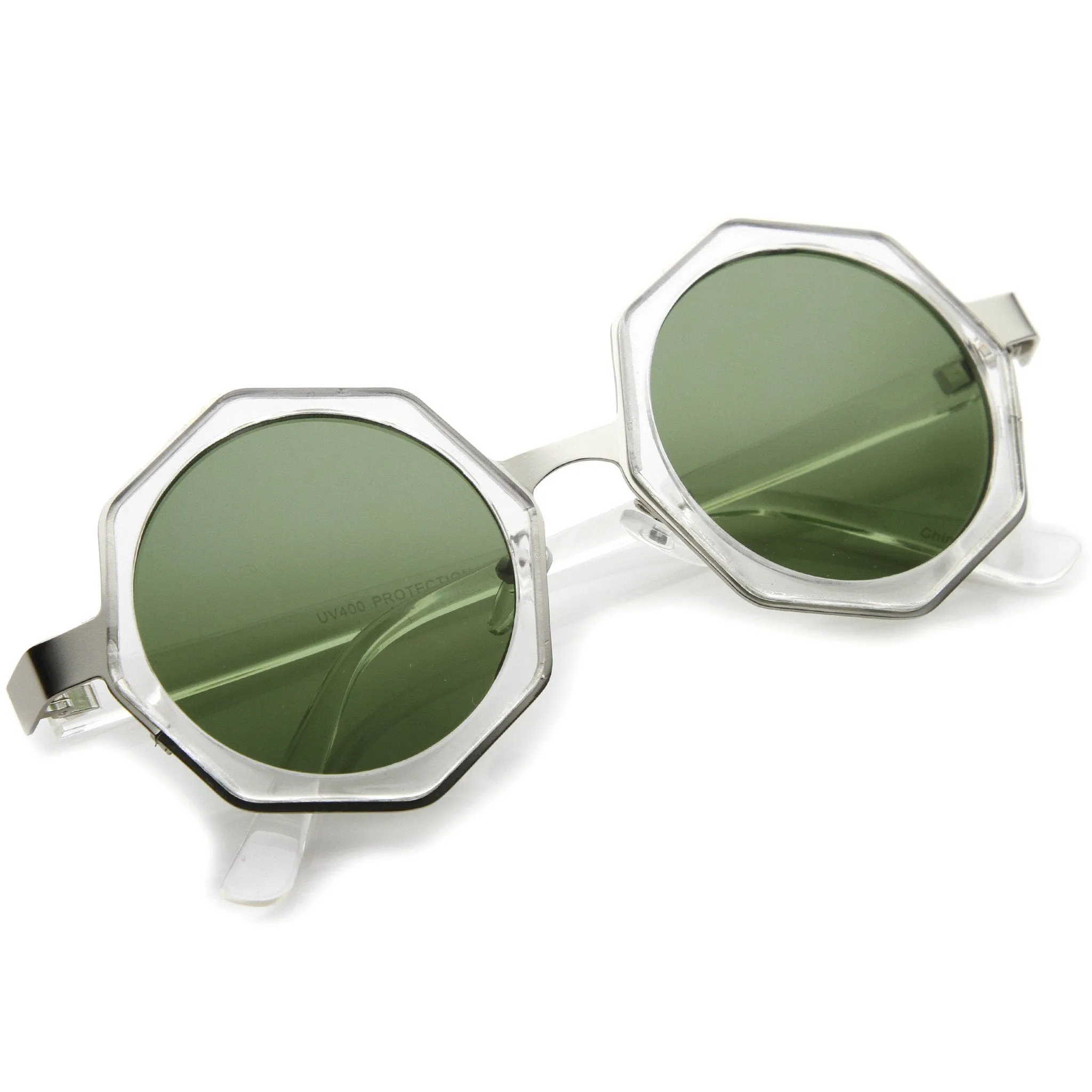 Women's Oversize Octagon Geometric Round Sunglasses A132 sold by ZeroUV product image thumbnail 4