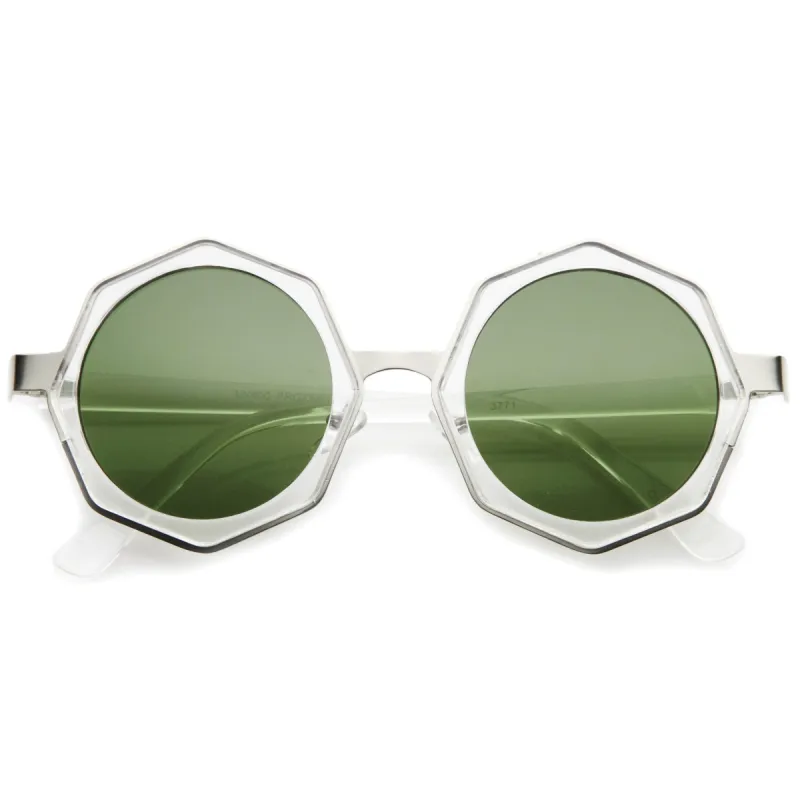 Women's Oversize Octagon Geometric Round Sunglasses A132 sold by ZeroUV