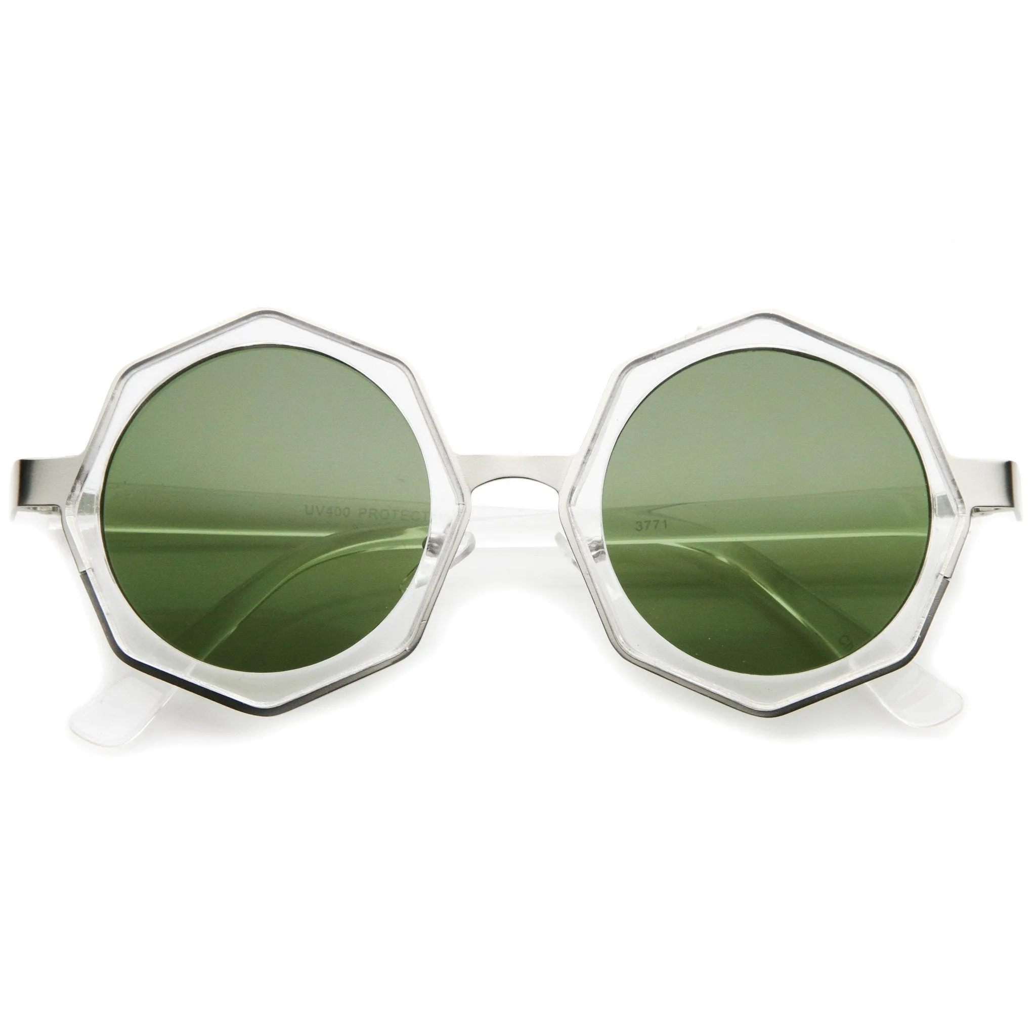 Women's Oversize Octagon Geometric Round Sunglasses A132 sold by ZeroUV