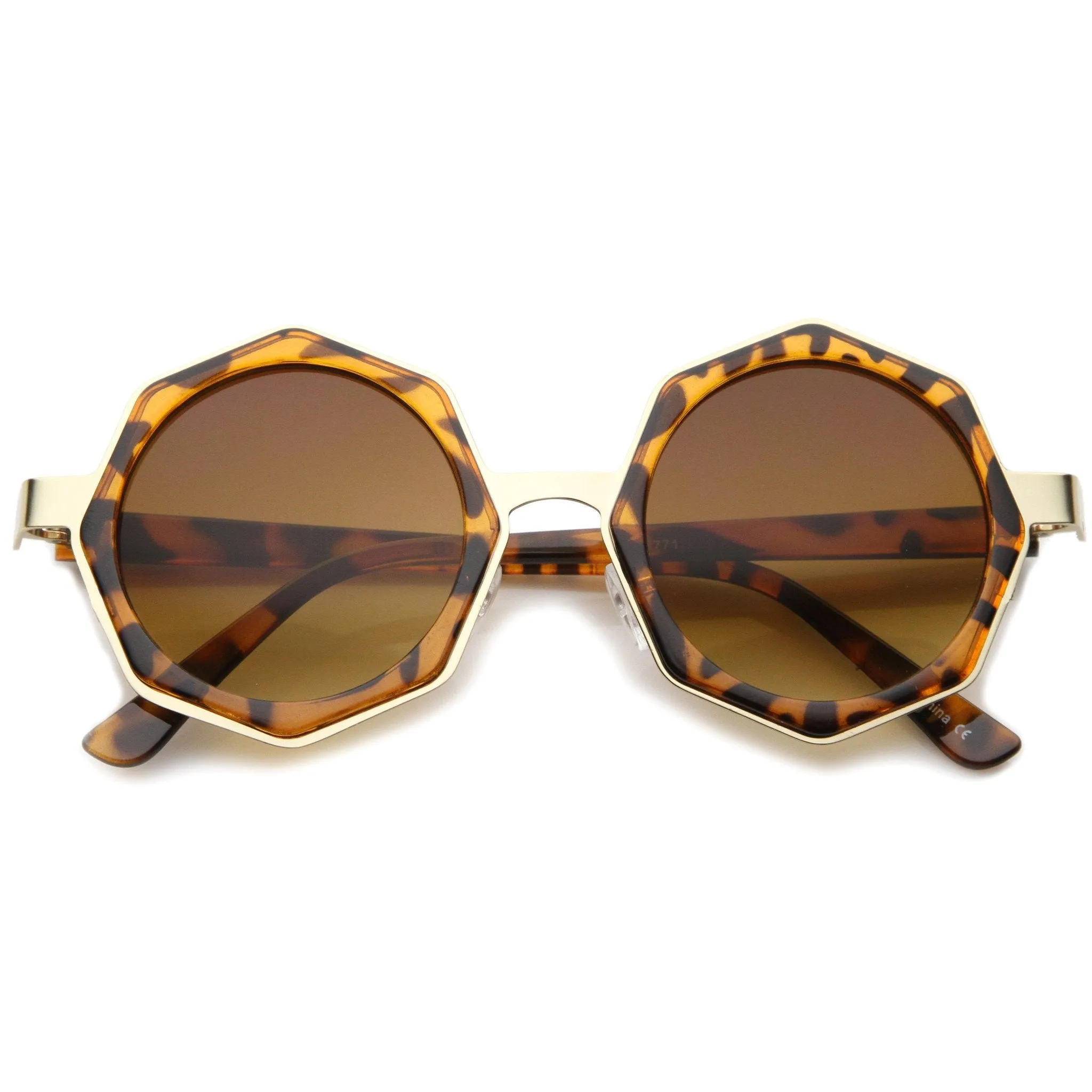 Women's Oversize Octagon Geometric Round Sunglasses A132 sold by ZeroUV product image thumbnail 5