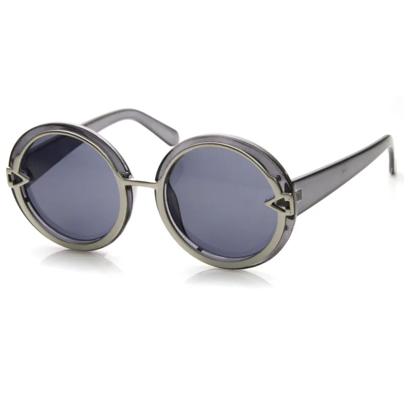Trendy Womens Oversize Round Fashion Arrow Sunglasses 9162 sold by ZeroUV