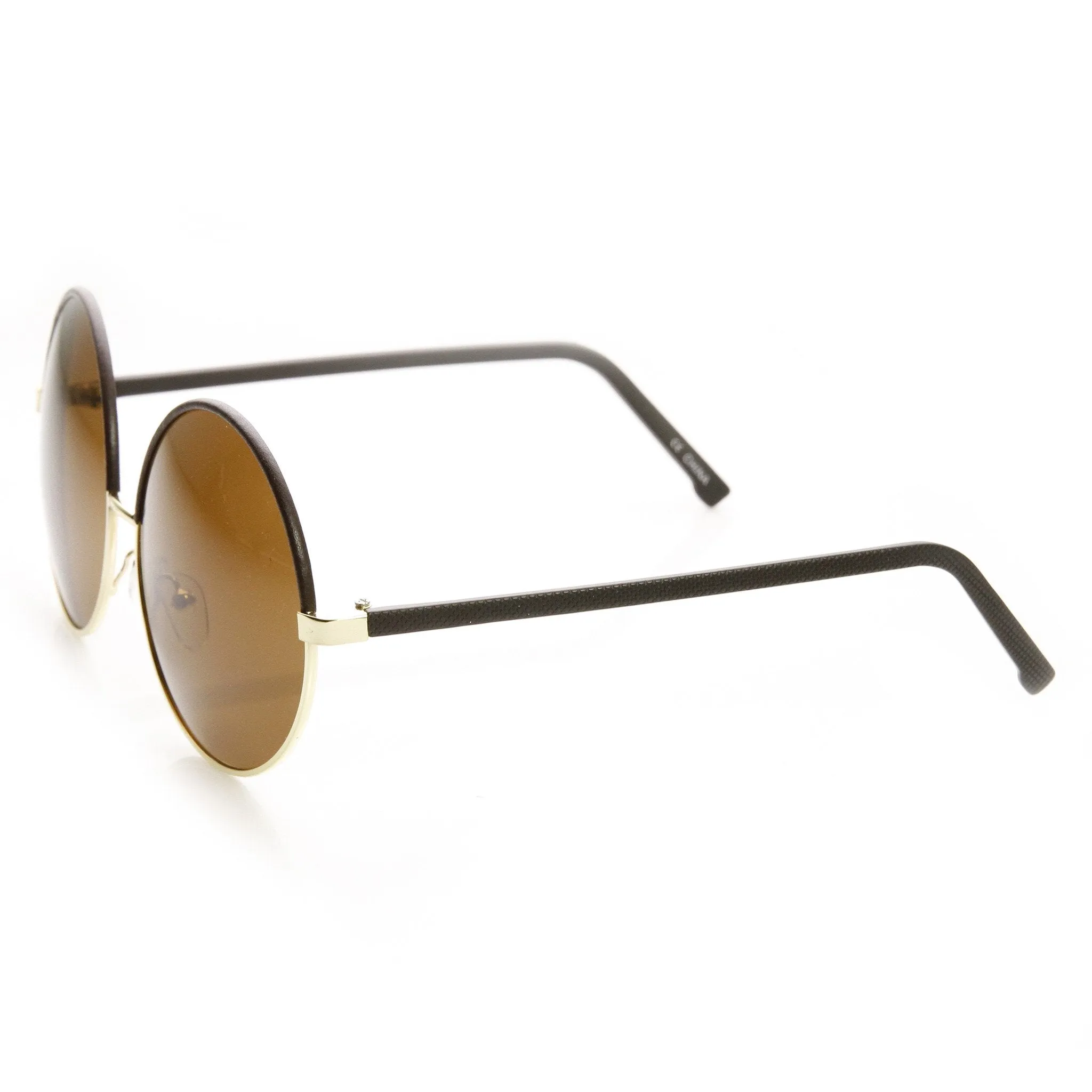 Womens Designer Inspired Super Round Oversize Two Tone Sunglasses 9408 sold by ZeroUV product image thumbnail 3