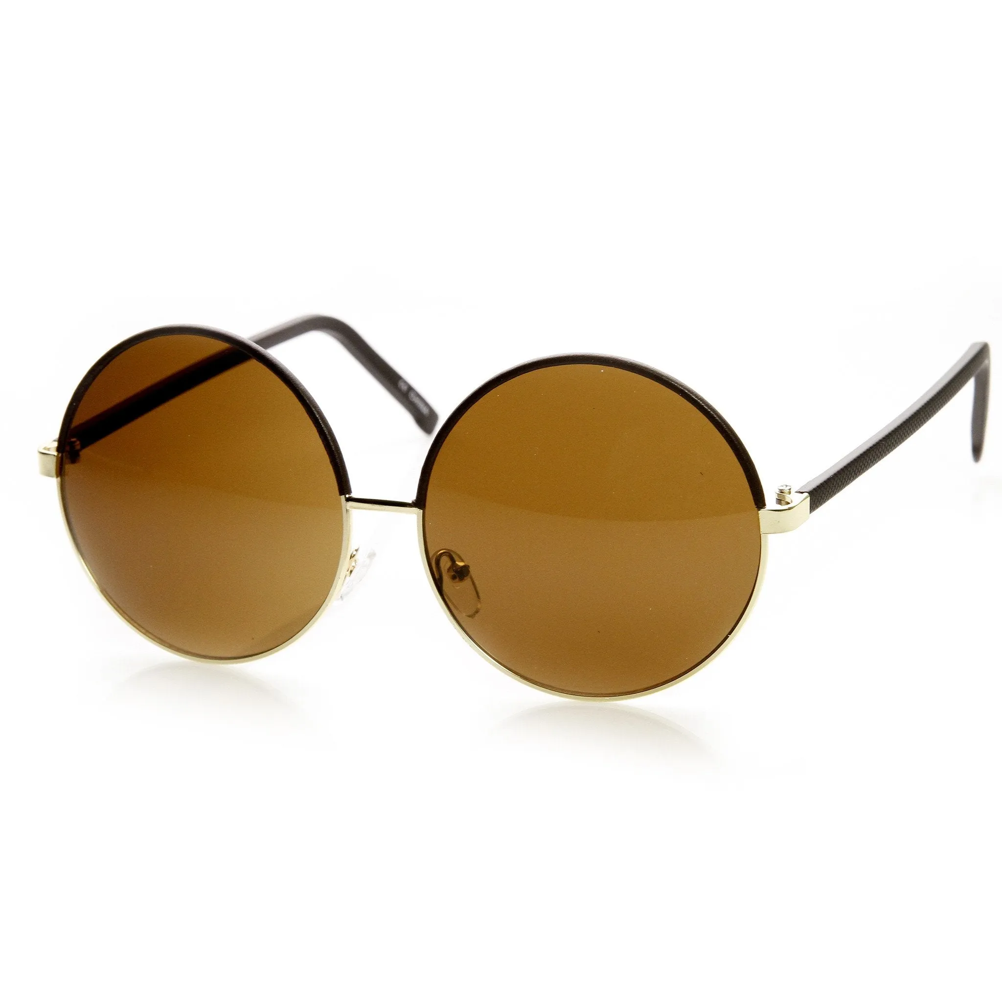 Womens Designer Inspired Super Round Oversize Two Tone Sunglasses 9408 sold by ZeroUV product image thumbnail 2