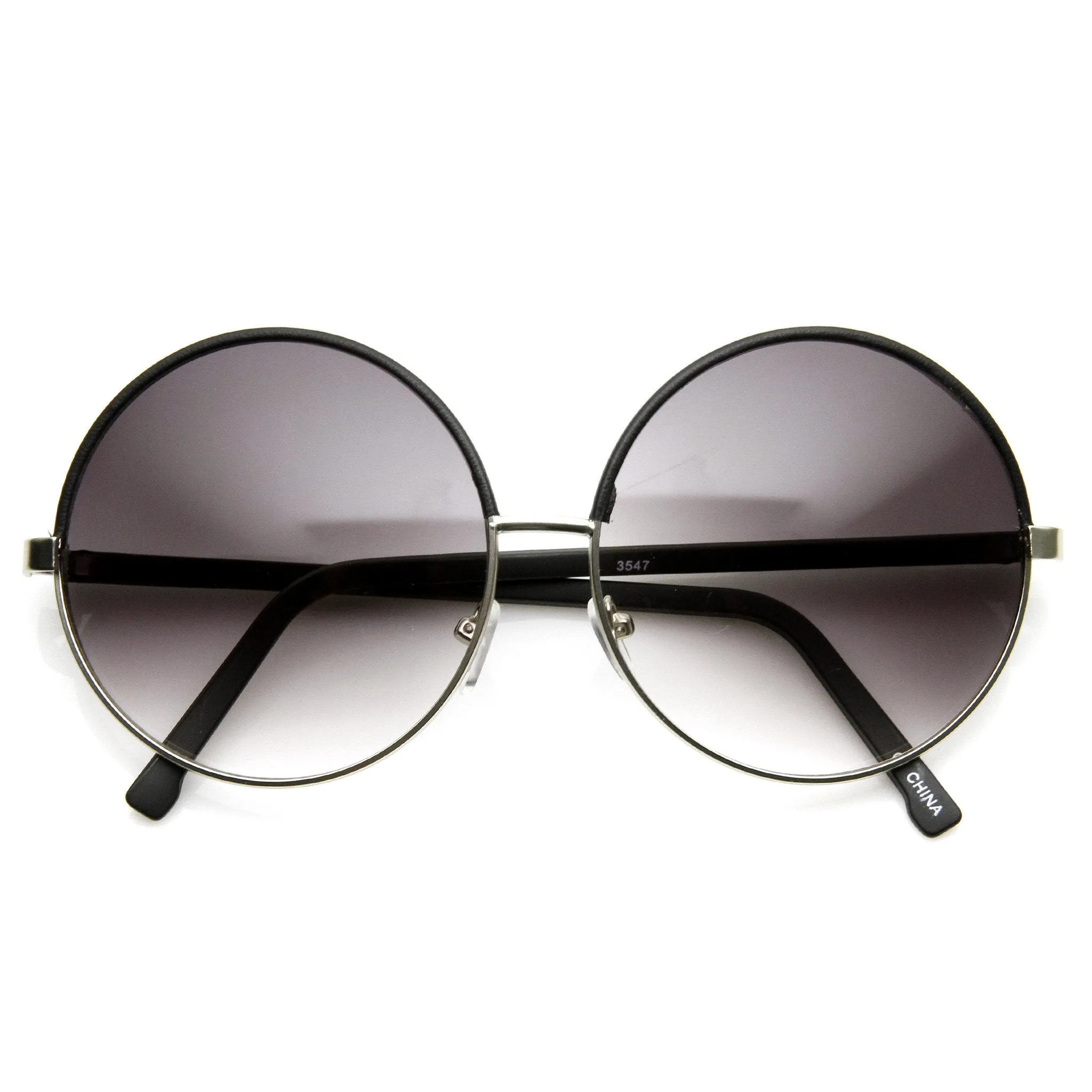 Womens Designer Inspired Super Round Oversize Two Tone Sunglasses 9408 sold by ZeroUV product image thumbnail 5