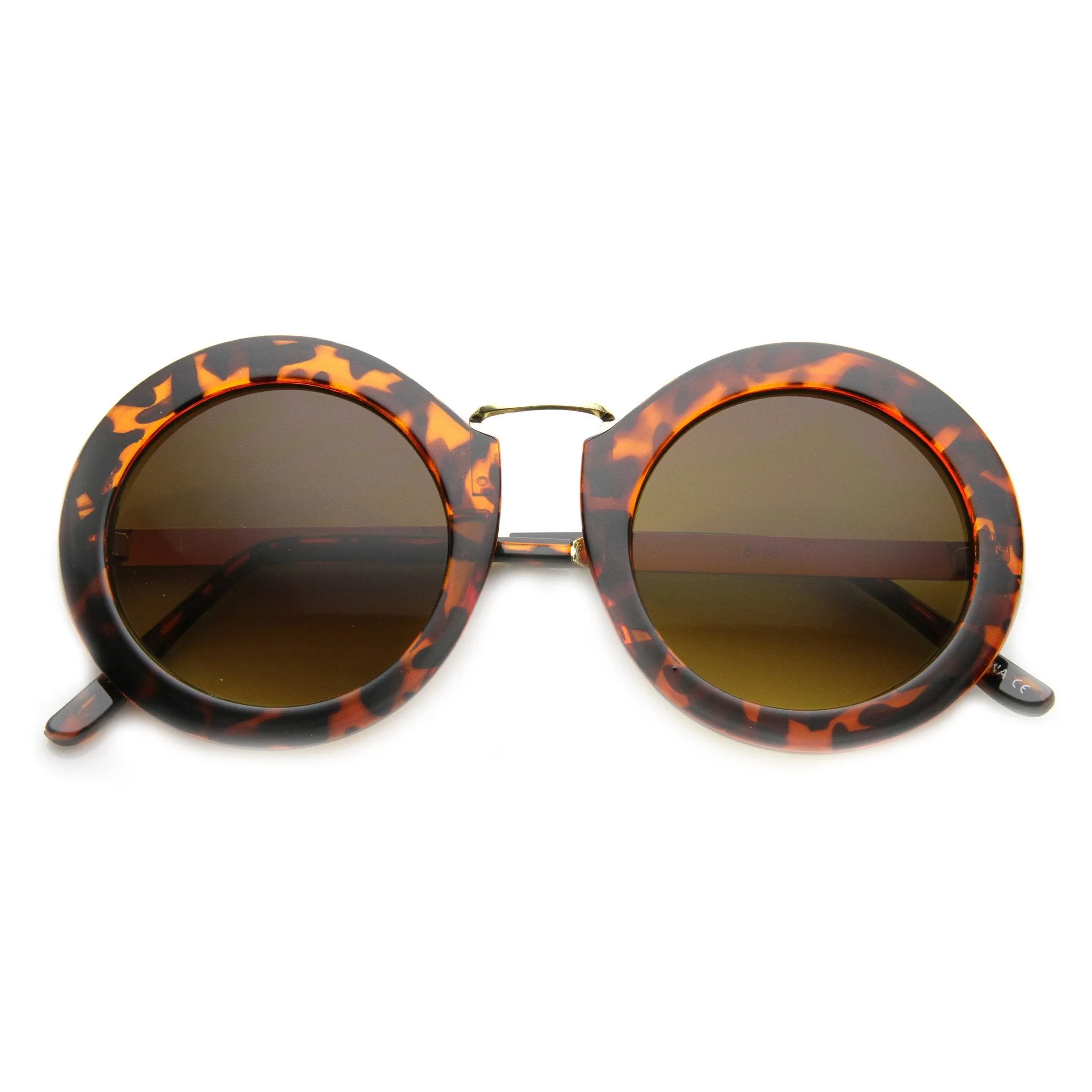 Women's Retro Round Oversize Sunglasses With Metal Accents 9609 sold by ZeroUV product image thumbnail 5