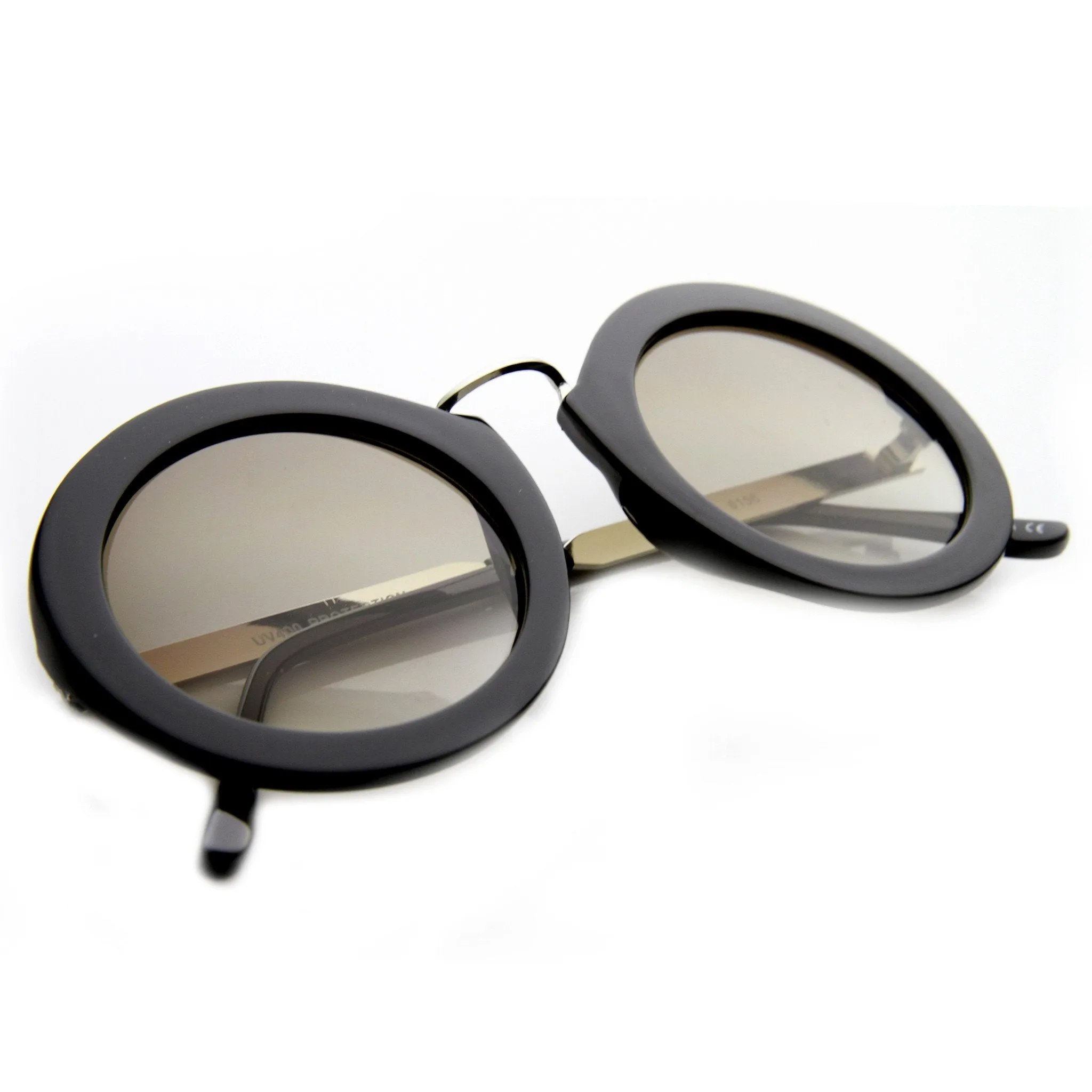 Women's Retro Round Oversize Sunglasses With Metal Accents 9609 sold by ZeroUV product image thumbnail 4