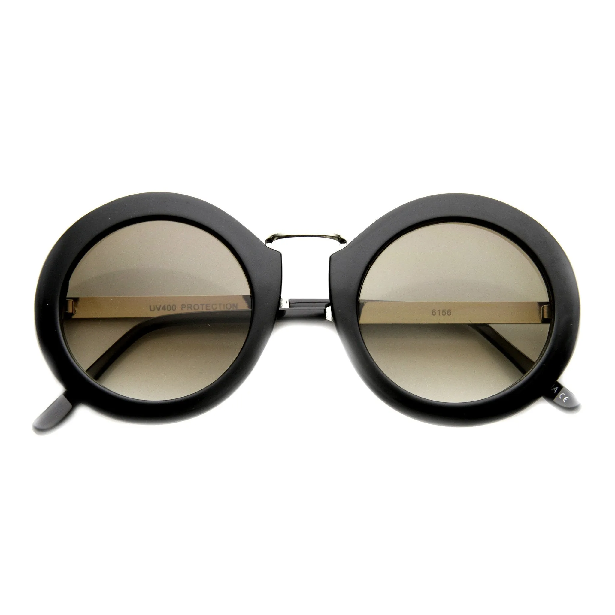 Women's Retro Round Oversize Sunglasses With Metal Accents 9609 sold by ZeroUV