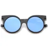Retro Modern Horned Rim Flat Lens Round Sunglasses A258 sold by ZeroUV