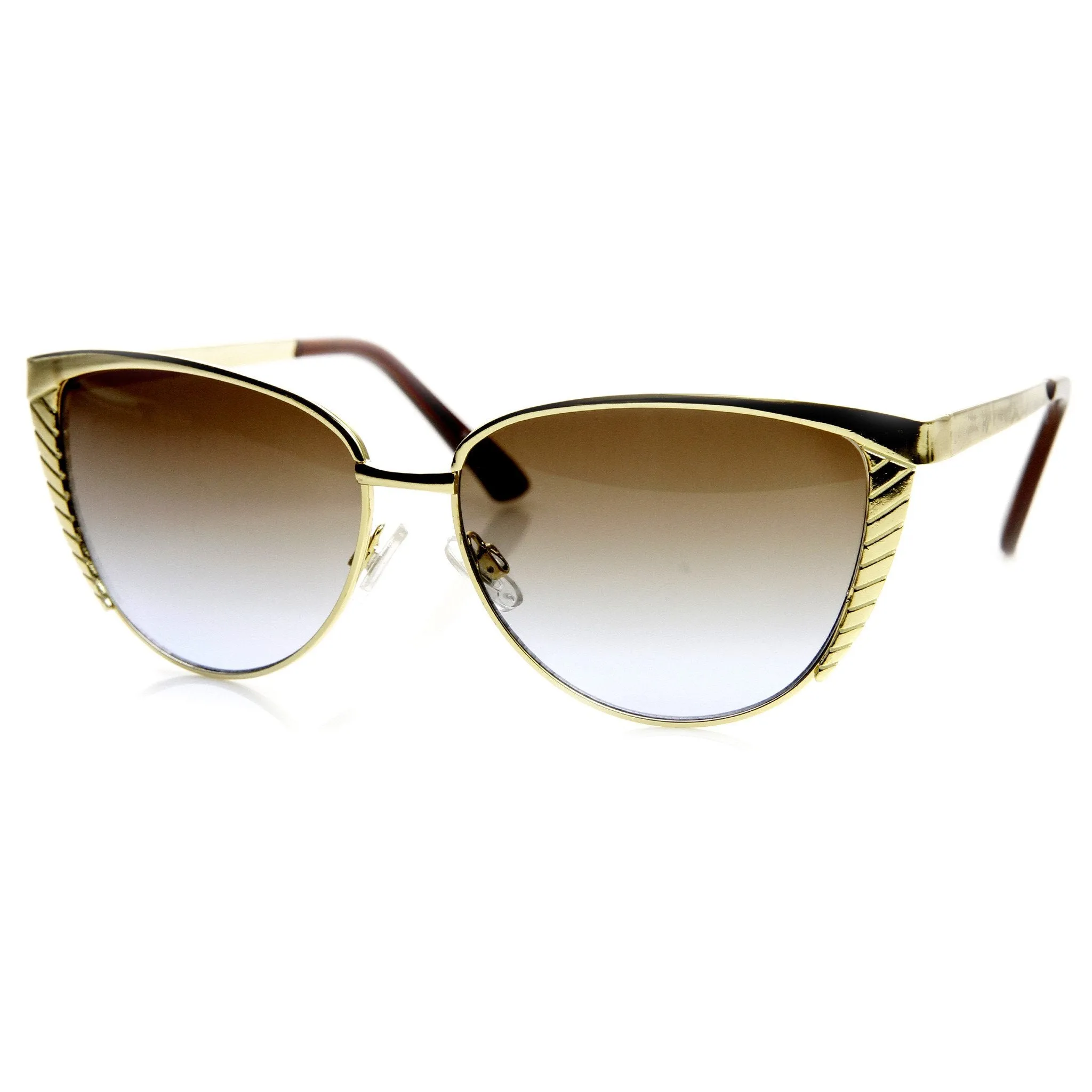 Trendy Womens Oversize Metal Engraved Cat Eye Sunglasses 9326 sold by ZeroUV product image thumbnail 4