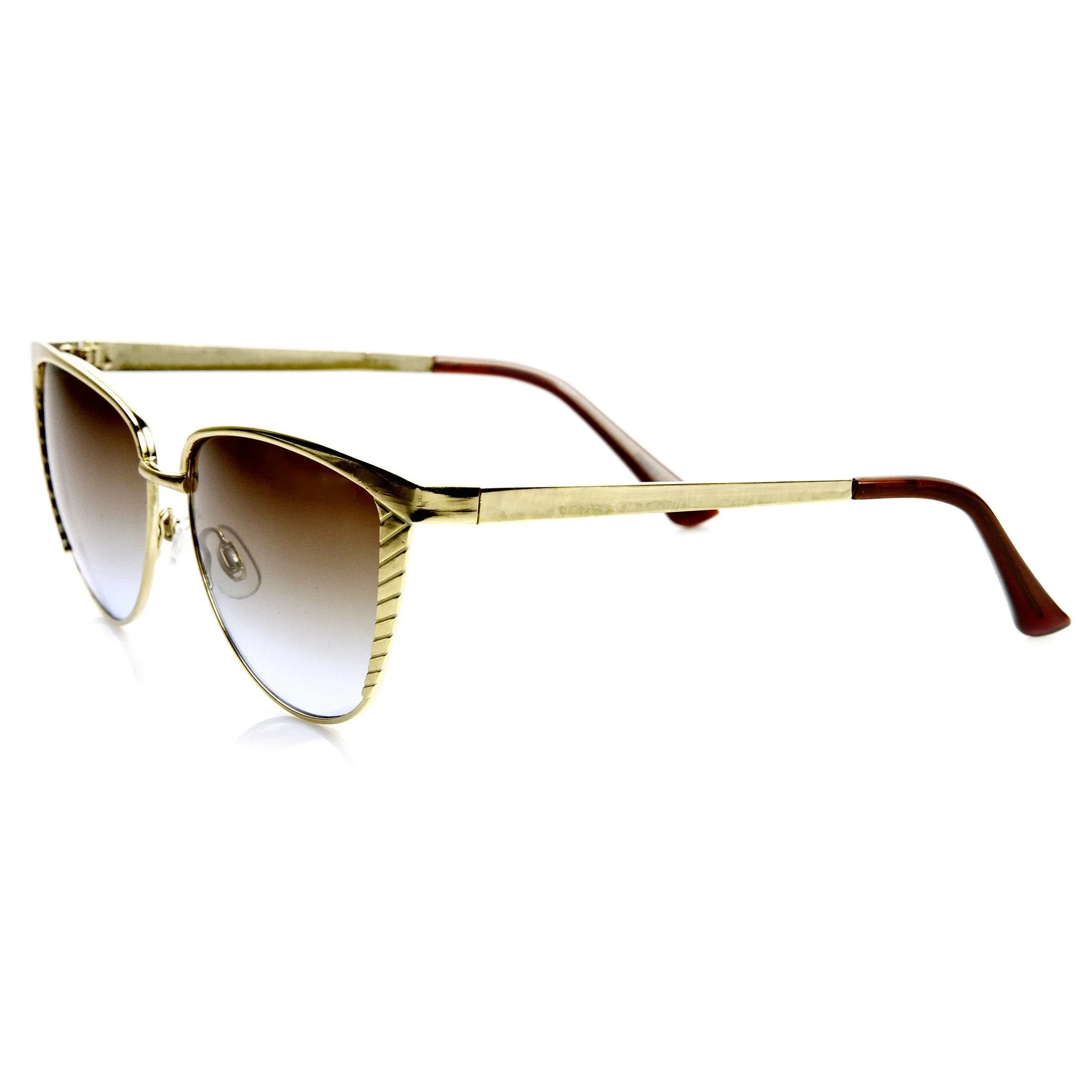Trendy Womens Oversize Metal Engraved Cat Eye Sunglasses 9326 sold by ZeroUV product image thumbnail 5