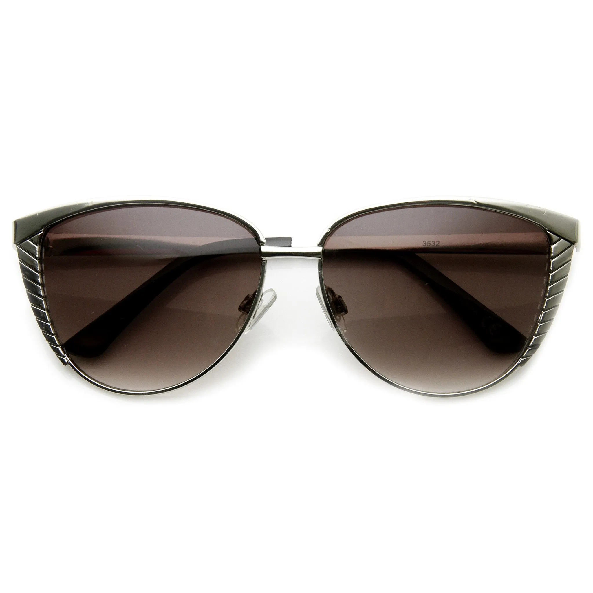 Trendy Womens Oversize Metal Engraved Cat Eye Sunglasses 9326 sold by ZeroUV