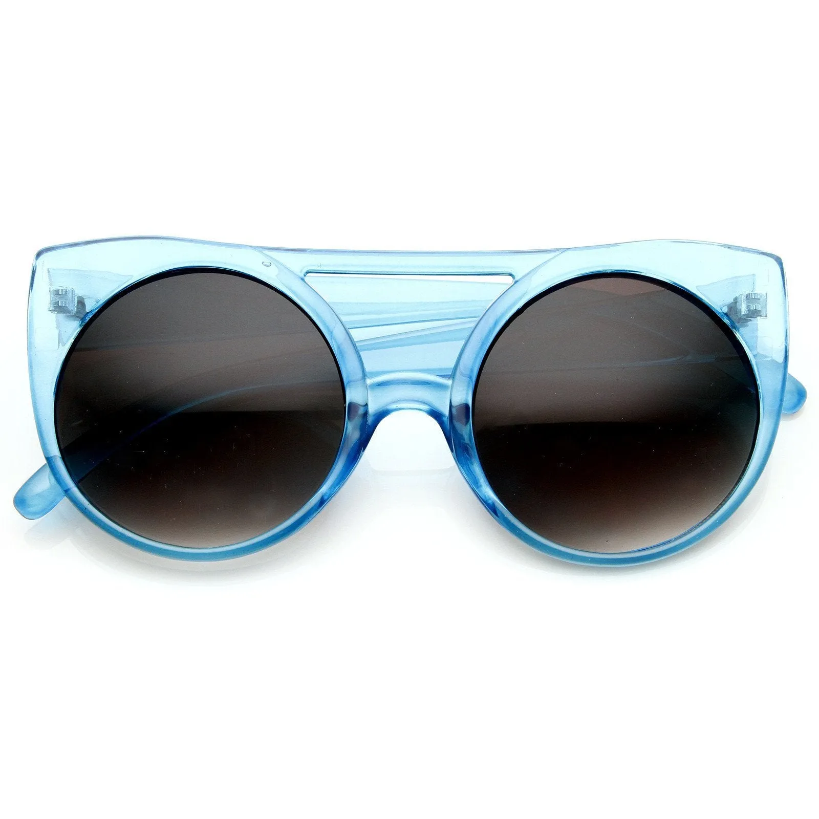 Retro Oversize Round Transparent Colorful Sunglasses 8933 sold by ZeroUV product image thumbnail 2