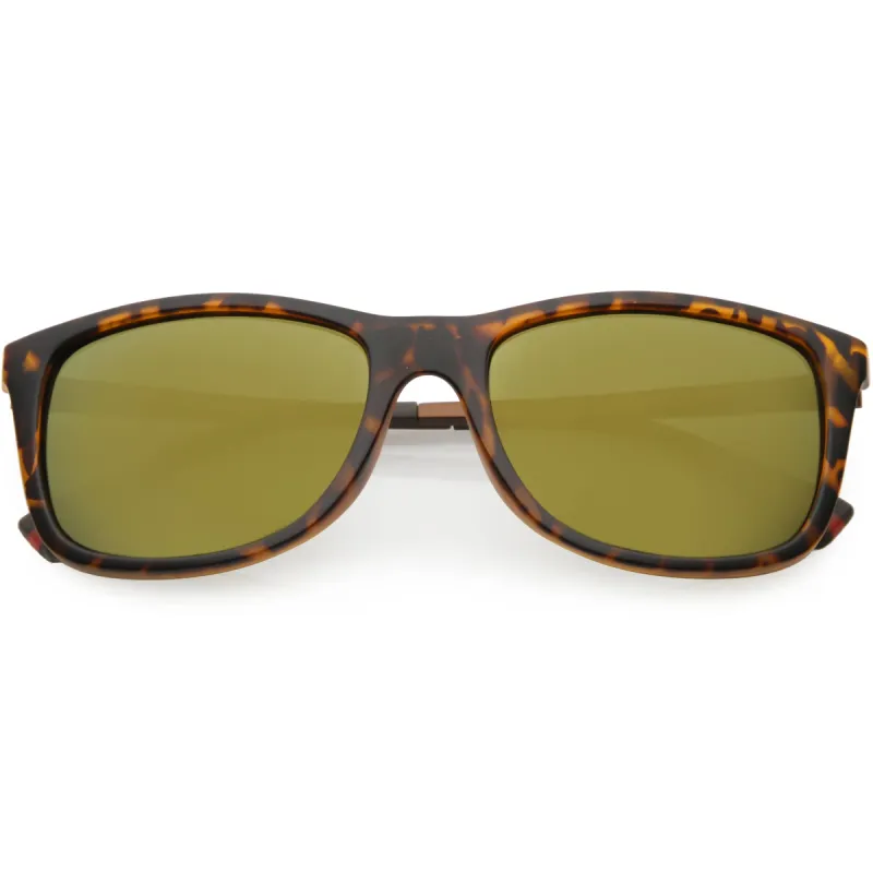 Classic Horn Rimmed Metal Arms Polarized Lens Square Sunglasses C891 sold by ZeroUV