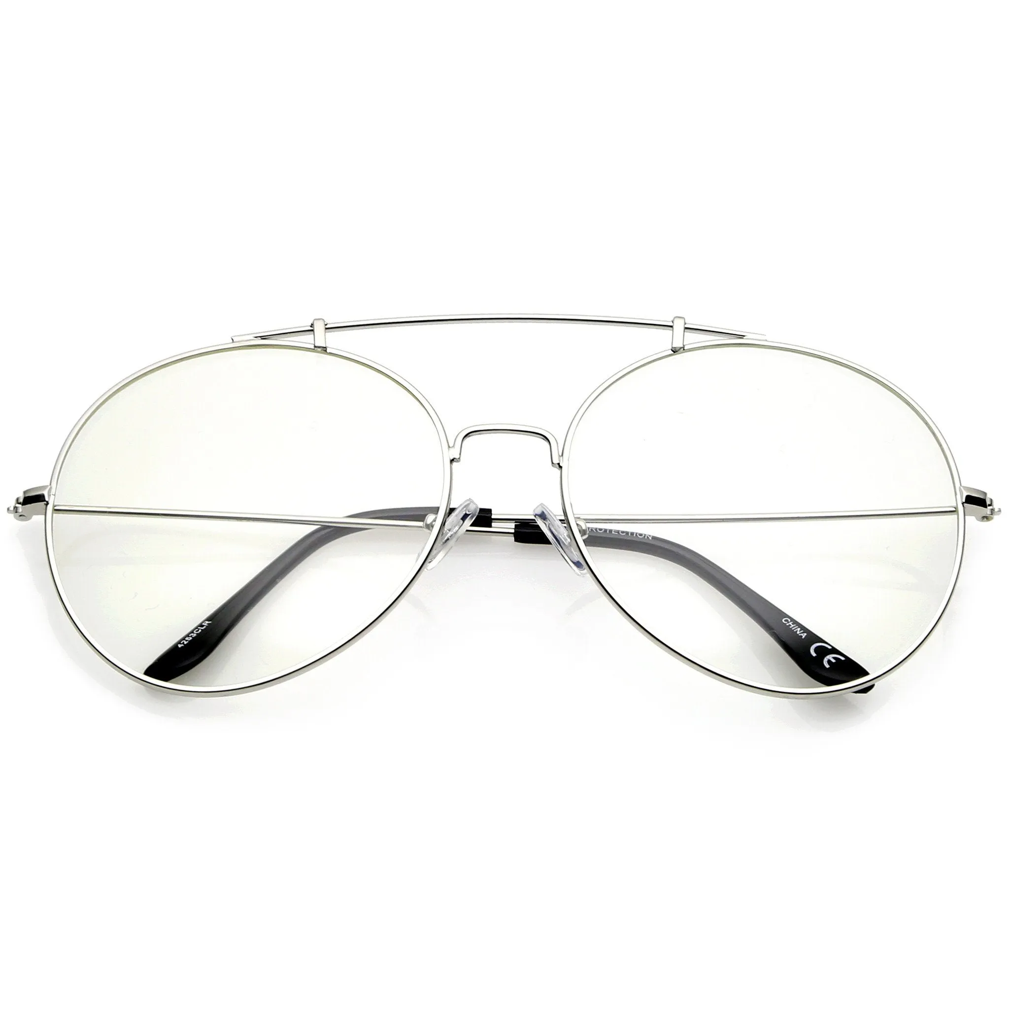 Oversize Euro Dapper Round Clear Lens Glasses A938 sold by ZeroUV