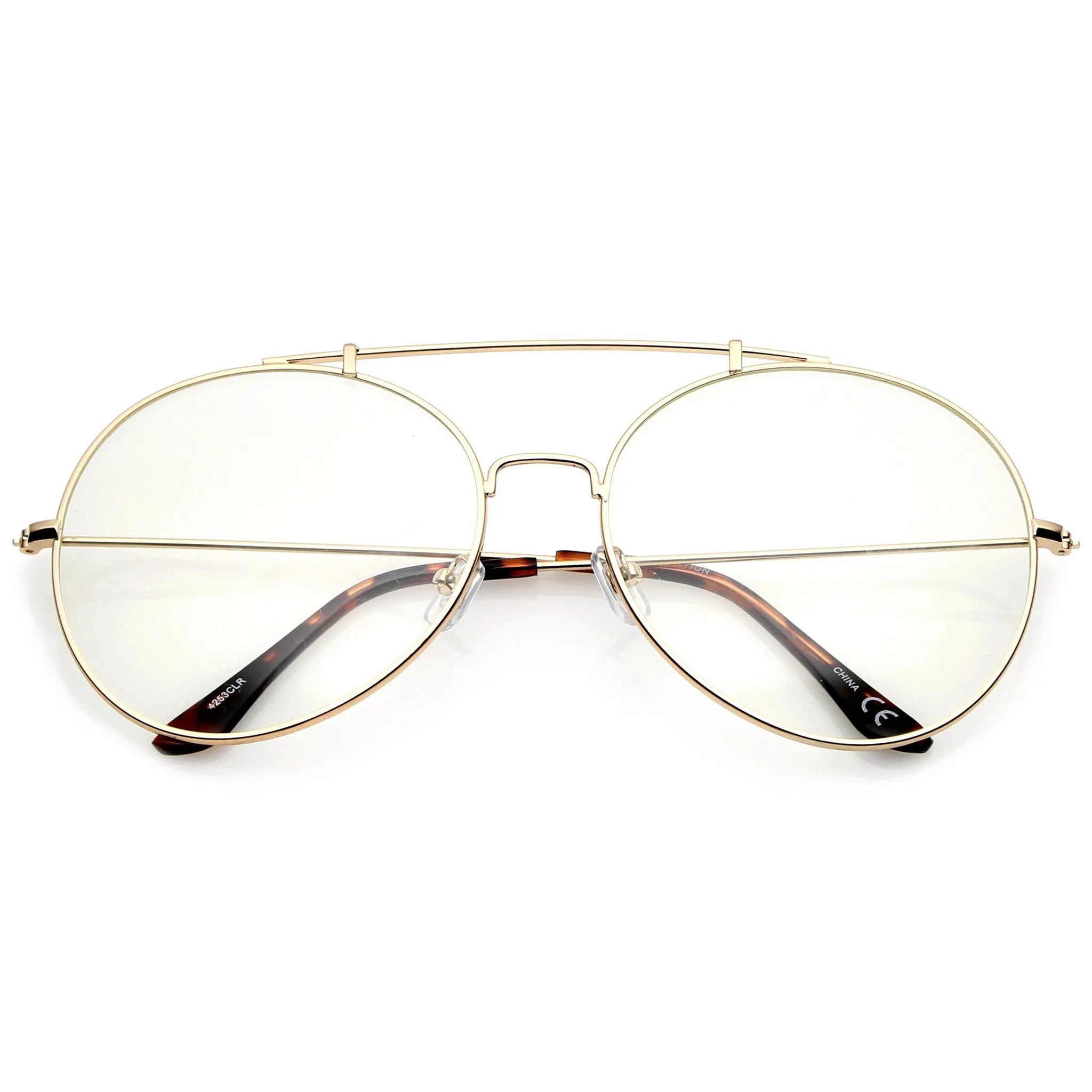 Oversize Euro Dapper Round Clear Lens Glasses A938 sold by ZeroUV product image thumbnail 5