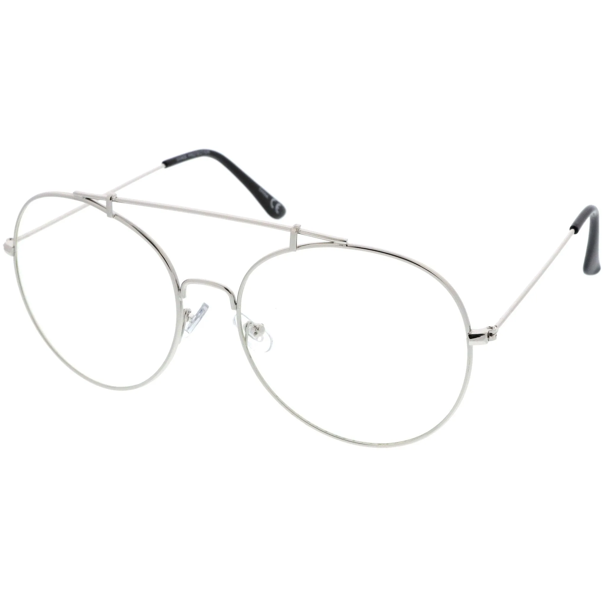 Oversize Euro Dapper Round Clear Lens Glasses A938 sold by ZeroUV product image thumbnail 2