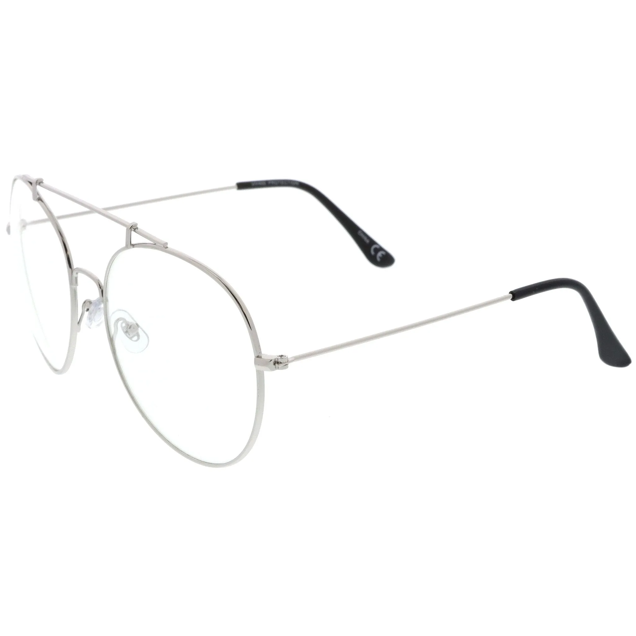 Oversize Euro Dapper Round Clear Lens Glasses A938 sold by ZeroUV product image thumbnail 3