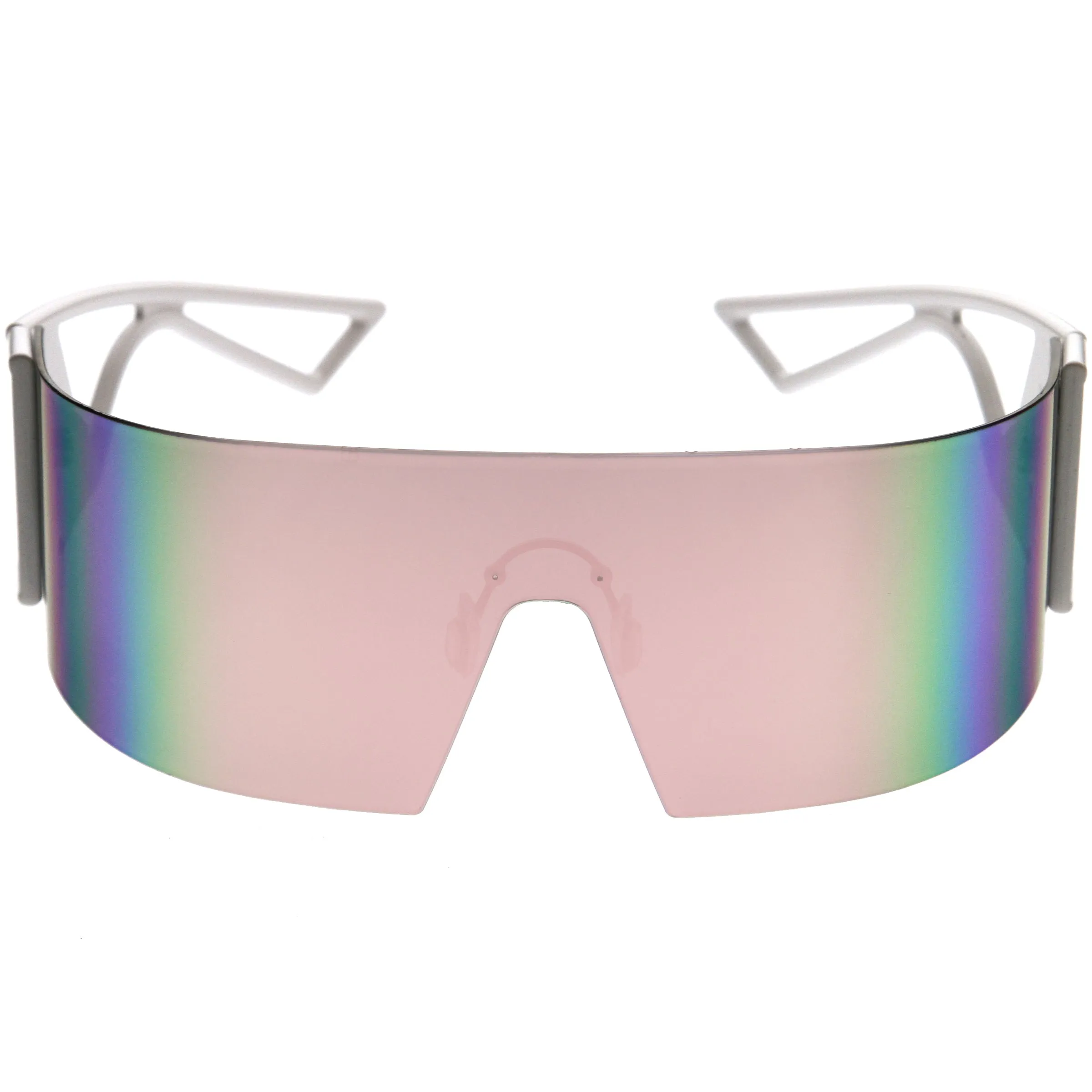 80s Retro Wrap Around One Piece Futuristic Sunglasses D305 sold by ZeroUV product image thumbnail 4
